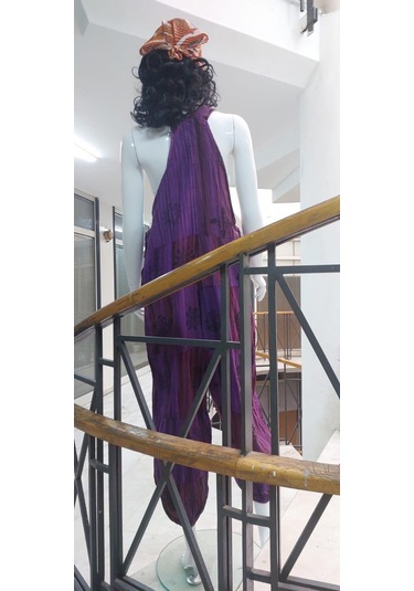 Hint Otantik Yıkamalı Taşlanmış Şalvar Tulum Mor