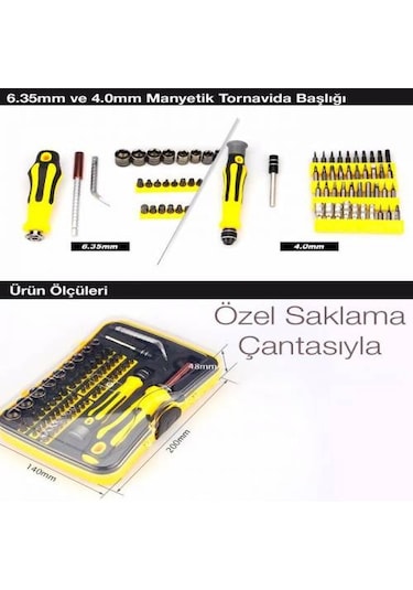 Coofbe 70 Parça Profesyonel Tornavida Seti Manyetik Uçlu Çantalı