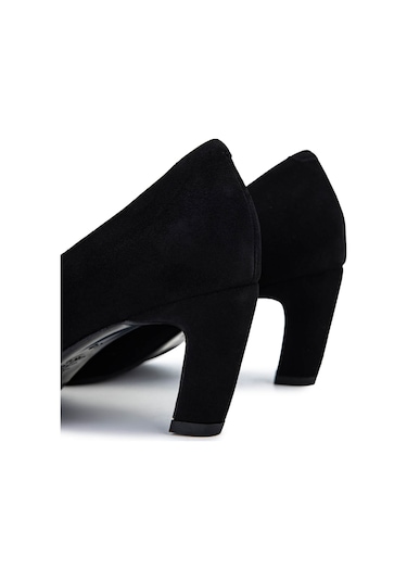 Tamer Tanca Kadın Hakiki Deri Siyah Süet Topuklu Ayakkabı 594 6308 Bn Ayk Sk25-26 Sıyah Suet SIYAH SUET