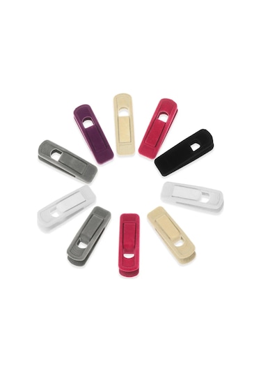 Gül Kırmızı-10 Adet/takım Kaymaz Kadife Askılar Klipler Kadife Floklu Pantolon Ceket Asılı Kancalar Yerden Tasarruf Elbise Klip Kurutma Rafları