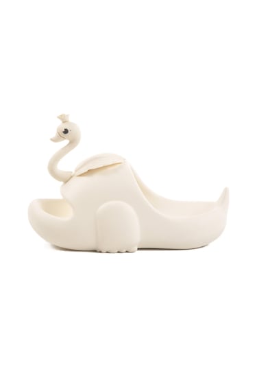 Beyaz Hafif Eva Kuğulu Kız Çocuk Terlik Kuğu P-f Beyaz