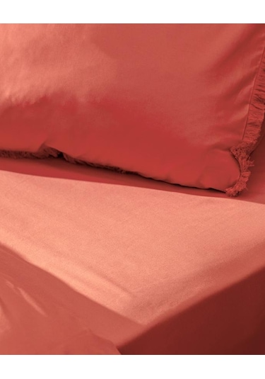 Madame Coco Sona Tek Kişilik Püsküllü Nevresim Takımı Mercan