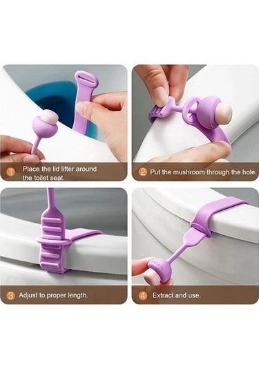 Mantar Tasarımlı Klozet Kaldırma Aparatı Klozet Kapağı Tutucu Hij Beyaz