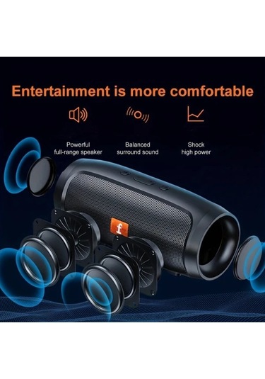 Primepickings Red Portable Kablosuz Hoparlör T-flash Usb Bellek Çalarlı Bass Ses Yüksek Volüm Uzun Ömür