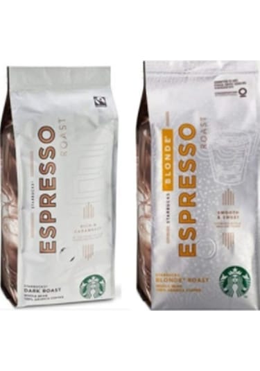Starbucks Blonde Espresso + Dark Roast Çekirdek Kahve 2 x 250 G