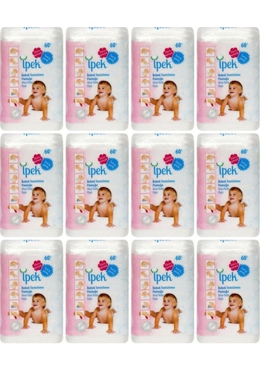 Ipek Ipek Maxi Bebek Temizleme Pamugu 60 Li 12 Adet