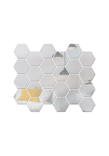 Yifomall 24'lü Çok Yönlü Dekoratif Ayna Çıkartmaları - Yenilenebilir Çift Taraflı Bantlı Çok Renkli