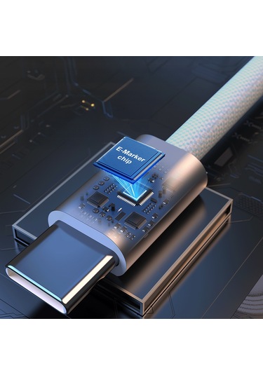 Lenyes Lc551 Type-c To Type-c Pd Örgü Tasarımlı Hızlı Şarj Özellikli Şarj Kablosu 60w 1m Beyaz Beyaz