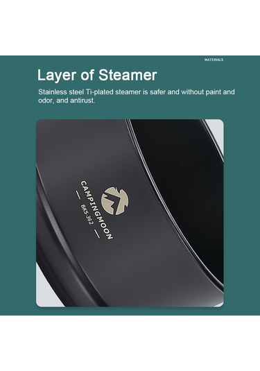 Mufunye Kamping Ve Piknik İçin Ti Kaplı Paslanmaz Çelik Ocak, Sierra Kaserası İle Kullanıma Uygun, Gıda Buharlamak İçin Taşınabilir Buhar Tepsisi - Siyah Bks-362 Siyah