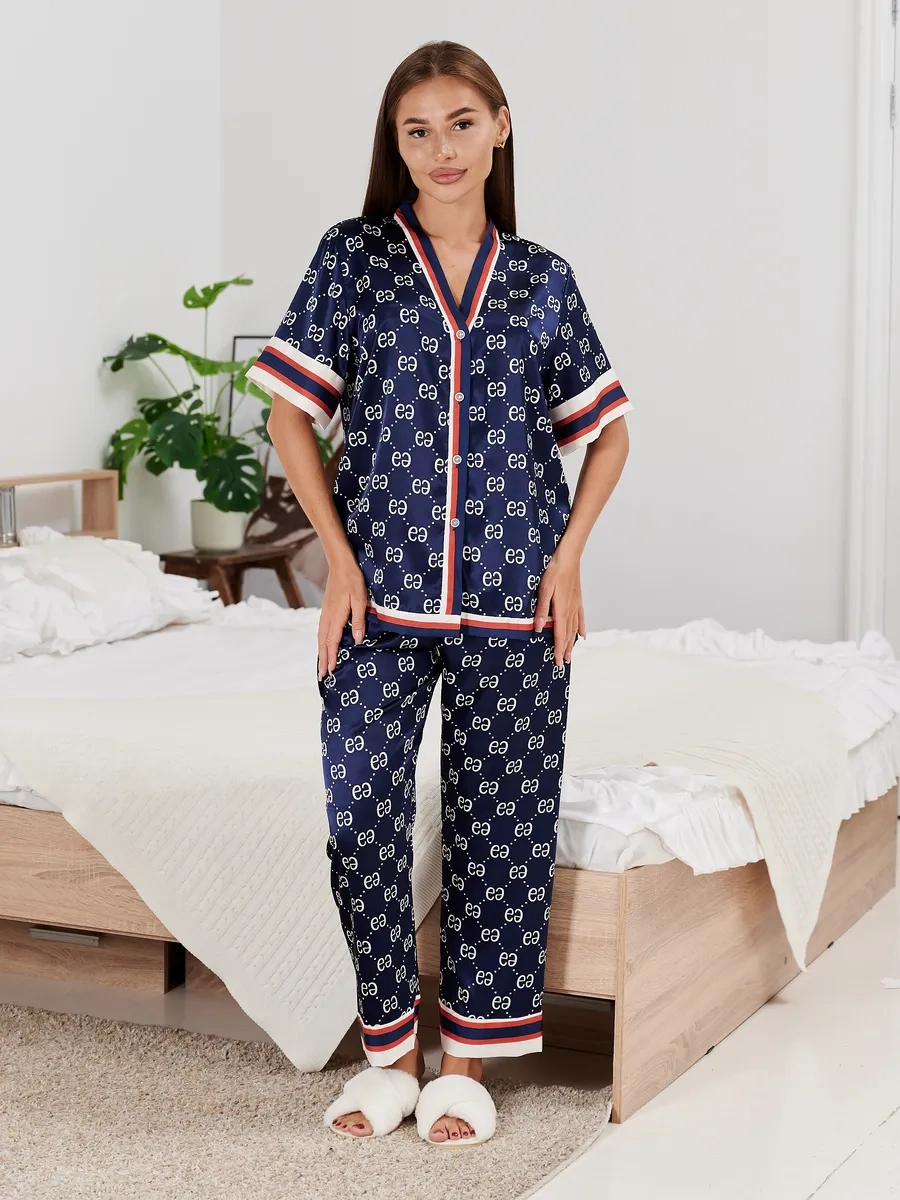 Pjms Is Good Pançalı Ve Gömlekli İpek Pijama Takımı 262999343 Mavi