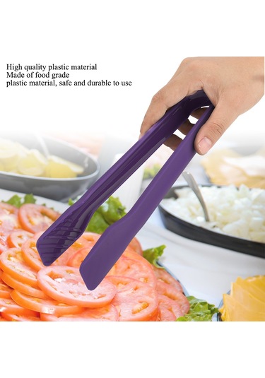 Lemestar Üçlü Gıda Kolu - Sağlıklı Plastik, Kaymaz Tutma, Yıkama Kolay - Ev, Kamp, Parti İçin Mor Mor