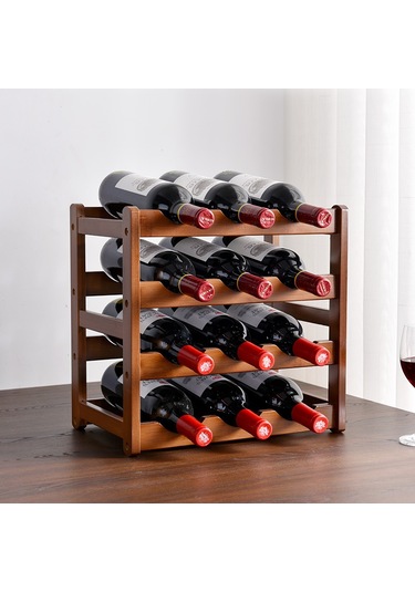 Yifomall Ahşap Masaüstü Şarap Rafı - Evde Kullanıma Uygun, 2 Katlı 8 Şaraplık, Minimalist Tarz, Konforlu Ve Dayanıklı