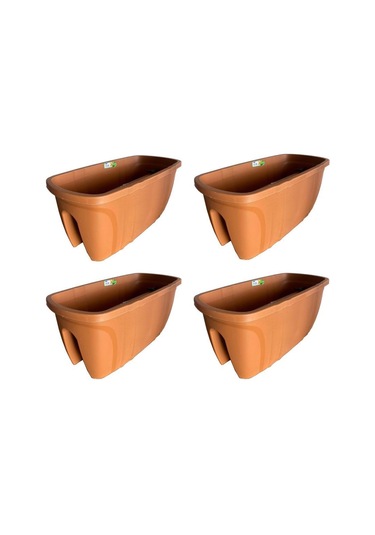 Sy-5710 Opal Balkon Küpeşte Saksı 15 Litre Kiremit 4 Adet