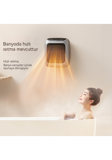 Ikkb Yeni Model Ev Ofis Mini Akıllı Sabit Sıcaklık Duvara Monte Kare Uzaktan Kumandalı Sıcak Hava Isıtıcı Mavi