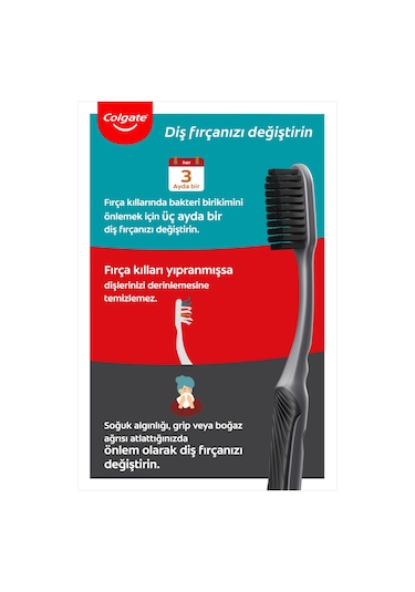 Colgate  Mikro Ince Charcoal Hassas Temizlik Yumuşak Diş Fırçası 1 1