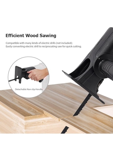 Diğer 3 Değiştirilebilir Testere Bıçağı İle Elektrikli Matkap Adaptörü Tilki Kuyruğu Testere Modifiye Aleti