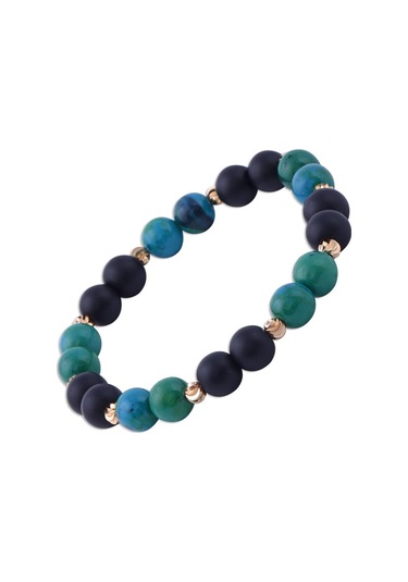 Oniks ve Firuze Taşlı Dorika Detaylı Bileklik
