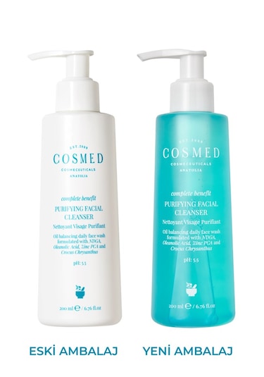 Cosmed Complete Benefit Purifying Facial Cleanser – Yağlı/Akne Eğilimli Ciltler İçin Jel 200 ml