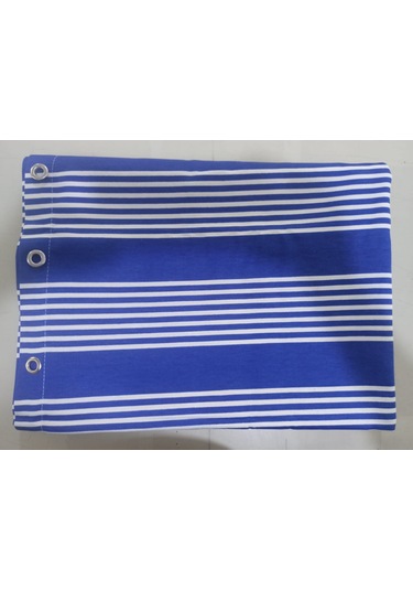 Ceylan Home Balkon Perdesi Kuş Gözü Ölçü Seçenekli Mavi İnce Çizgili Mavi