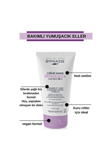 Byphasse Anti-Age Q10 Yaşlanma Karşıtı Onarıcı El Kremi 150 ML