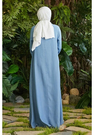 Neways 6482 - Ön Tek Pileli Elbise Mavi