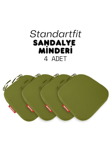 Xpermate 4'lü Standartfit Oval Sandalye Minderi 42x42x5 Yeşil
