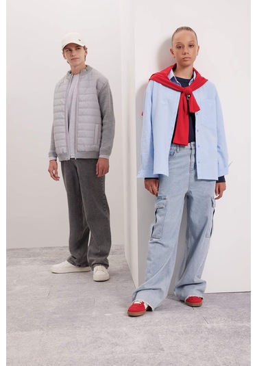 DeFacto Kız Çocuk Oversize Geniş Kalıp Poplin Uzun Kollu Basic Düz Okul Gömleği C7482A824AUBE37 DeFacto Kız Çocuk Oversize Geniş Kalıp Poplin Uzun Kollu Basic Düz Okul Gömleği C7482A824AUBE37