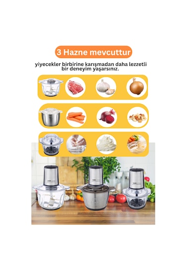 Tigrecook Instantchopper LB7005PRO 1000W 2.3 L Cam Ve Çelik Hazneli