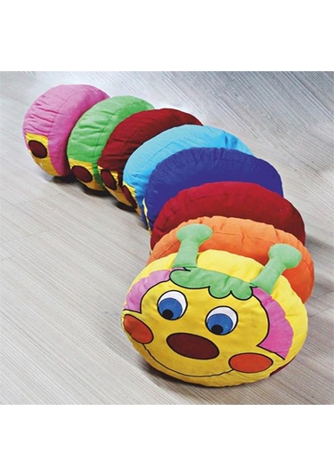 Anaokulu Kreş Tırtıl Minder Grubu Nakışlı 8'li