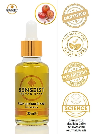 Senseist Botanicals Üzüm Çekirdeği Yağı 30ml %100 Saf Sertifikalı