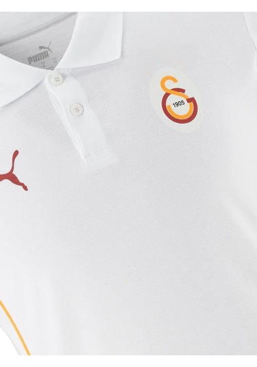 Galatasaray Lisanslı A-takım Lazer Kutulu Kişiye Özel Polo Yaka Beyaz T-shirt Beyaz