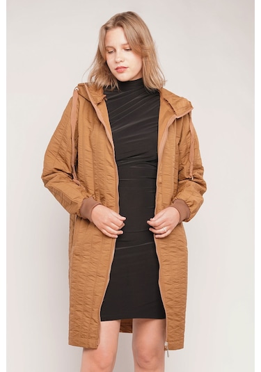 Gabria Kupüşonlu Fermuarlı Mont Taba