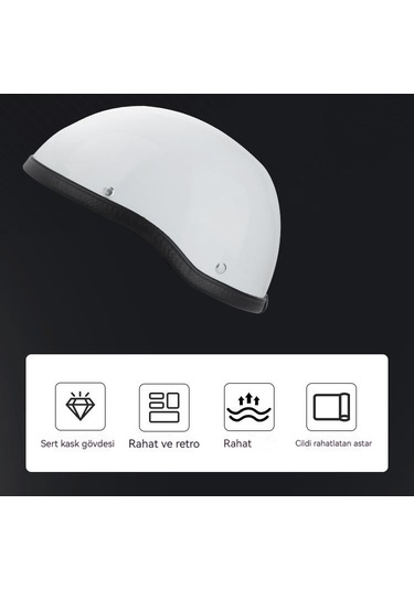 Eternal Luck Açık Motorsiklet Kaskı Beyaz