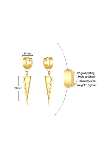 Ehediye Chavin Çelik Sarı Sallantılı Bayan Erkek Küpe Dz45Sr Altın