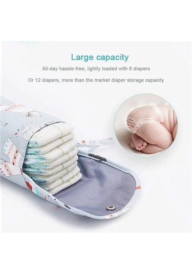 Jialan Bebek Bezi Çantası Su Geçirmez İslak Kuru Paketi Mumya Gri