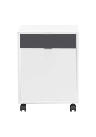 Vera Çekmeceli Kapaklı Komodin-beyaz-antrasit 45x60x40 Cm Gxyxd