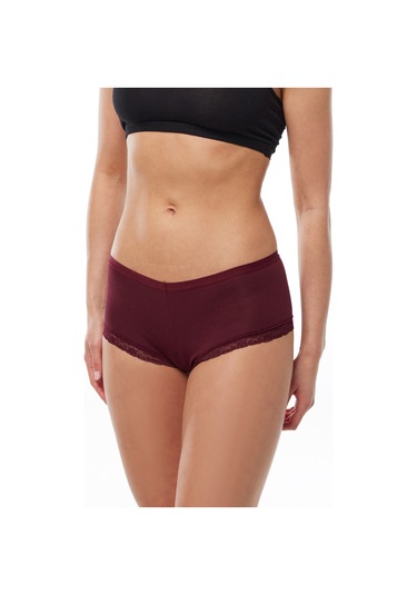 Malabadi Kadın Bordo 6 Lı Paket Geniş Kenarlı Dantelli Modal Külot 1908 Bordo