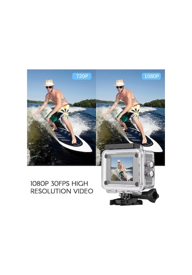 Trendooze Springsun Video Kamera 1080p Aksiyon Kamerası Wifi Spor Kamerası 12mp 150 Geniş Açı Lens 2.0 Gy