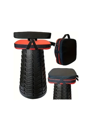 Chuangyinshop 1 Adet Gri Kamp Taburesi Pufu - Nylon Polyester Katlanır Portatif Outdoor Gri