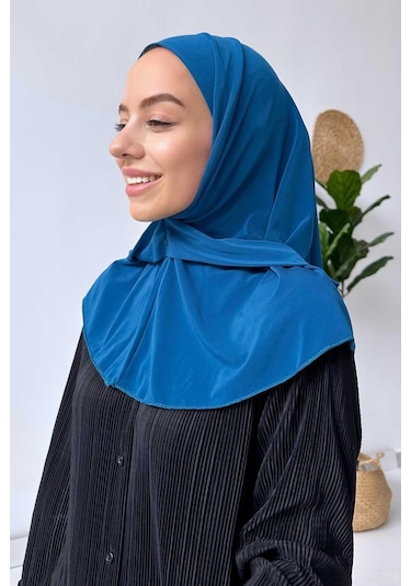 Kahijab Çıtçıtlı Bone - İndigo - Standart İndigo