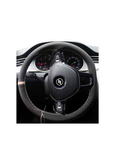 Oto Direksiyon Kılıfı Alcantara Model Alcantra Bej Dikişli