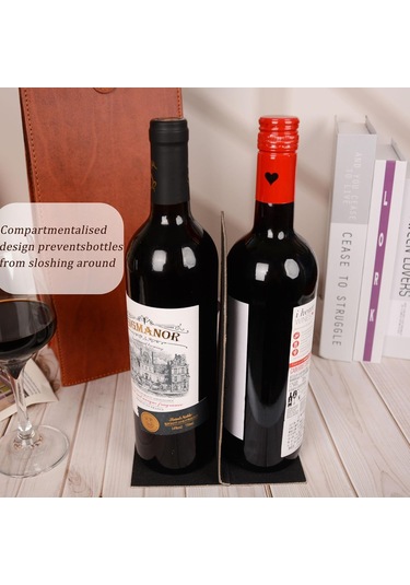 Kangvka İki Şişe Taşıma, Pu Deri, Taşınabilir, Kırılmaya Dayanıklı, Piknik Ve Özel Günler İçin Sarımsak Çantası Çok Renkli