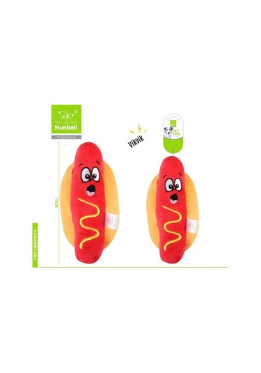 Nunbell Sesli Sosisli Peluş Köpek Oyuncağı 17 Cm