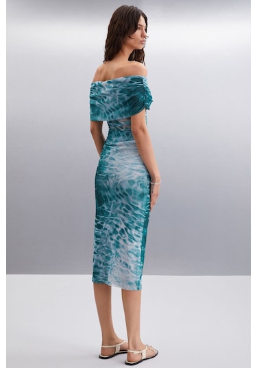 Ethıquet JAVIERA Kadın %100 Polyester Slim Desenli Etek