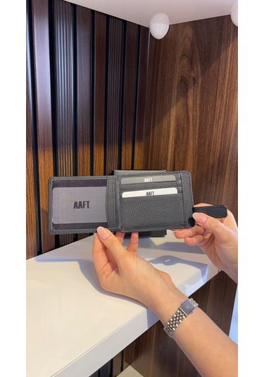 Mft Leather Hakiki Deri Mıknatıslı Kartlık Mona 1103 Mat Siyah