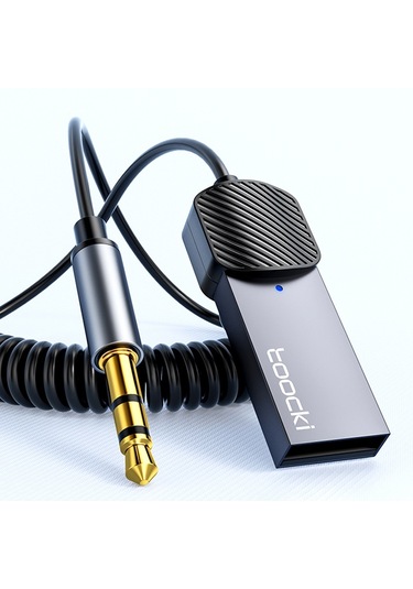 Cbtx Toockı Tq-bt01 Araç Bluetooth 5.0 Adaptör Aux Usb - 3,5mm Giriş Alıcısı - Gri