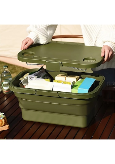 Xiaaokeji Katlanabilir Depolama Sepeti Seti, Wilderness Sailor Piknik Sepeti B Yeşil
