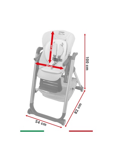 Prego Cappi Yükseklik Kademeli Sırt Kısmı Yatabilir Mama Sandalyesi
