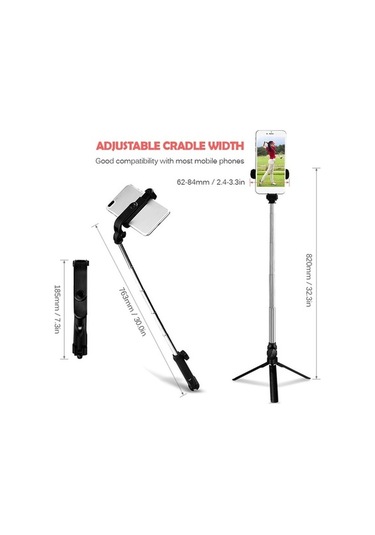 Createtech Golf Swing Kayıt Cihazı, Uzaktan Deklanşör, Uzatılabilir Stand