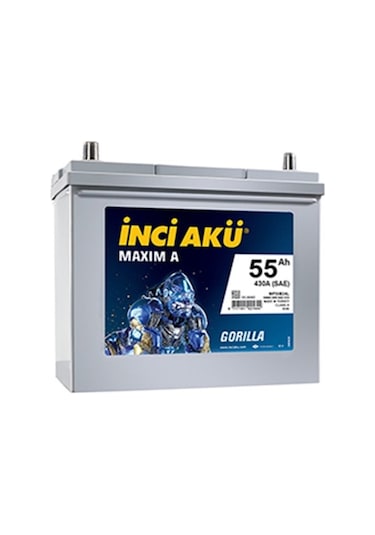 İnci 12v 55 Ah Dar Ters Kutup Akü 430 A En